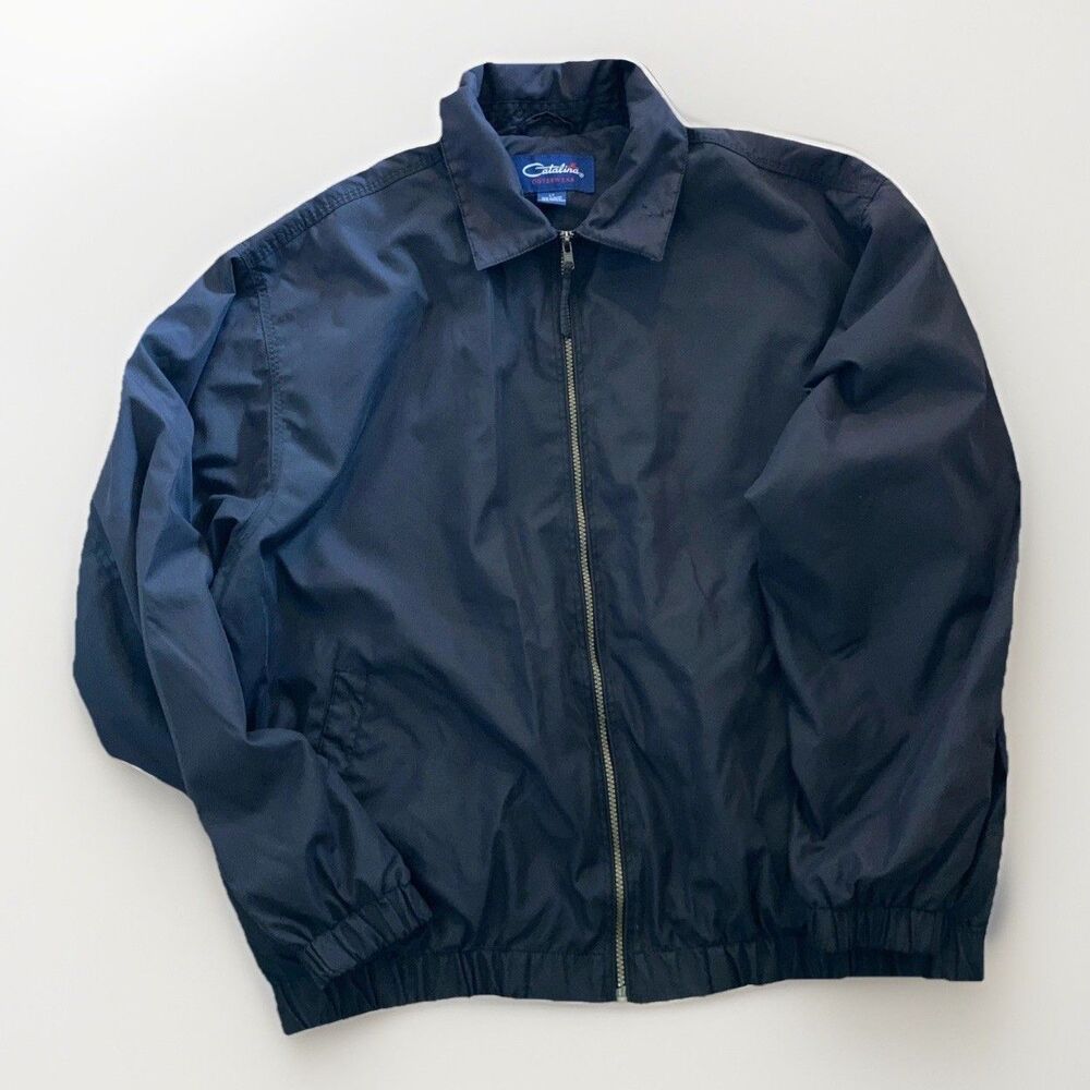Catalina Outerwear Men’s LT Large Tall Black Jacket Lightweight Windbreaker
